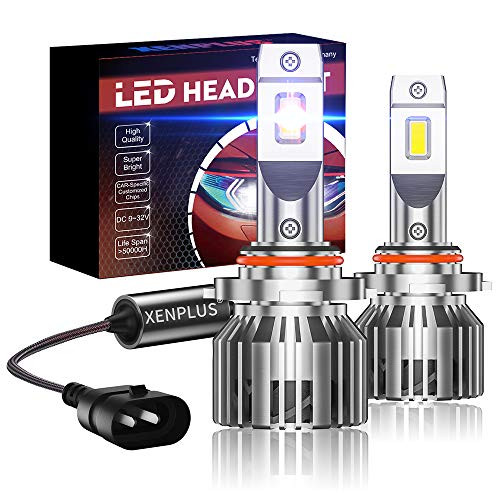 XENPLUS 9005 HB3 LED Headlight Bulbs, 60W 10600 Lumens Super Bright 5530 Chips All-in-One Conversion Kit, Adjustable Beam 6500K Bright White IP68