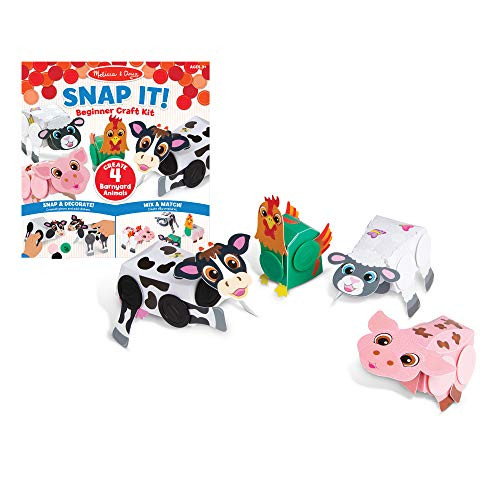 Melissa & Doug Snap It! Barnyard Farm Animals Beginner Craft Kit