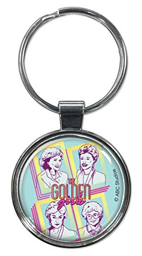 Ata-Boy Golden Girls 80's Art Portraits 1.5" Fob Keychain for Keys, Backpack Pulls and More