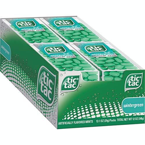 Tic Tac Fresh Breath Mints, Wintergreen, Bulk Hard Candy Mints, 1 oz Singles, 12 Count