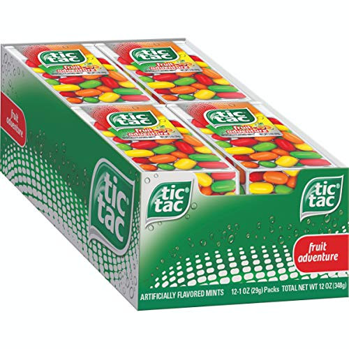 Tic Tac Fresh Breath Mints, Fruit Adventure, Bulk Hard Candy Mints, 1 oz Singles, 12 Count
