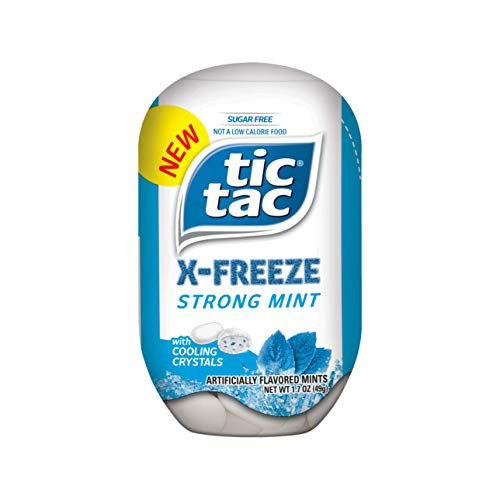 Tic Tac X-FREEZE Sugar Free Breath Mints, Strong Mint, 1.7-Ounce (Pack of 8)