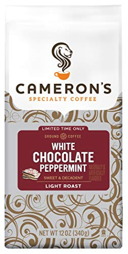 Cameron's Coffee Holiday Roasted Ground Coffee Bag, Flavored, White Chocolate Peppermint, 12 Ounce
