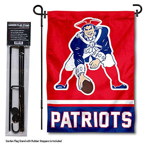 WinCraft New England Patriots Pat Patriot Garden Flag with Stand Holder