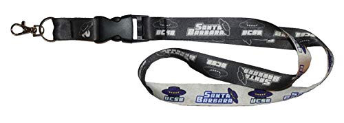 NCAA UC Santa Barbara Gauchos Premium Lanyard Id Holder Key Chain, Charcoal Edition