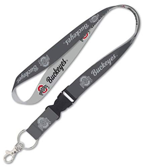 NCAA The Ohio State University Buckeyes Premium Lanyard Key Chain, Charcoal Edition
