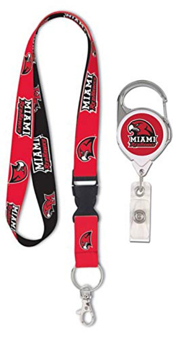 WinCraft Bundle 2 Items: Miami of Ohio Redhawks 1 Premium Lanyard and 1 Badge Reel WinCraft Bundle 2 Items: Miami of Ohio Redhawks 1 Premium Lanyard and 1 Badge Reel