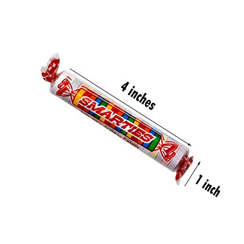 Giant Smarties Candy Rolls - 36 Individually Wrapped Candies in a Counter Top Box, 1 Ounce Each, 6 Assorted Flavors - Great for Events and Parties