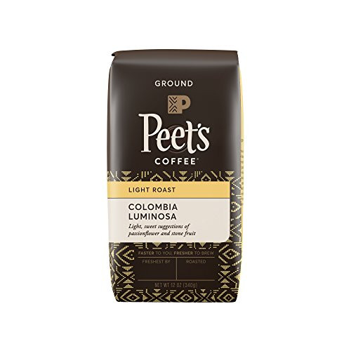 Peet's Coffee Colombia Luminosa Light Roast Ground Coffee, 12 Ounce Bag