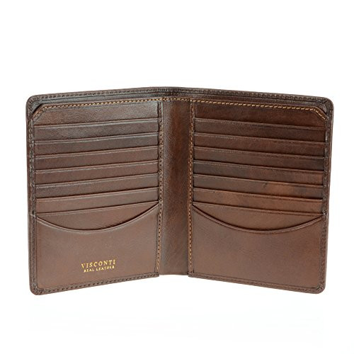 Visconti Tuscany 49 Secure RFID Blocking Genuine Leather Card Holder Wallet (Tan)