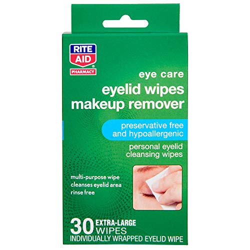 Rite Aid Makeup Remover Eyelid Wipes - 30 Wipes | Hypoallergenic Makeup Remover Wipes