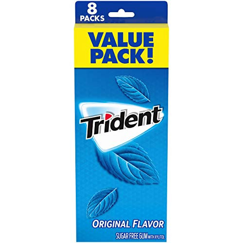 Trident Original Sugar Free Gum, 8 Packs of 14 Pieces (112 Total Pieces)