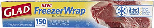 Glad FreezerWrap Plastic Food Wrap - 150 Square Foot Roll (Package May Vary)