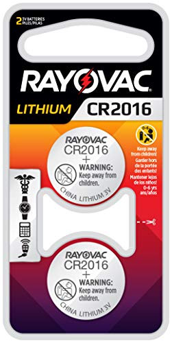 Rayovac CR2016 Battery, 3V Lithium Coin Cell CR2016 Batteries (2 Battery Count)