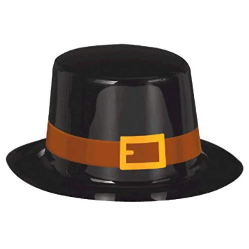amscan 250289 Thanksgiving Black Pilgrim Top Hat Adult Size 1ct