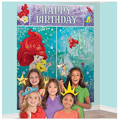 Scene Setters Wall Decorating Kit | Disney Ariel Dream Big Collection | Birthday