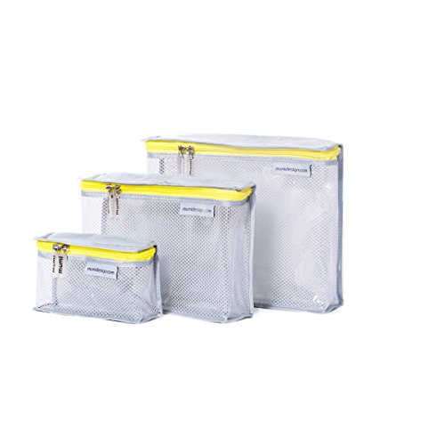 mumi Toiletry Bags | Water-resistant | Perfect for Travel | Smart and Stylish | Durable Nylon Material | Set of 3 Travel Toiletries Organizer Bags (Yellow)