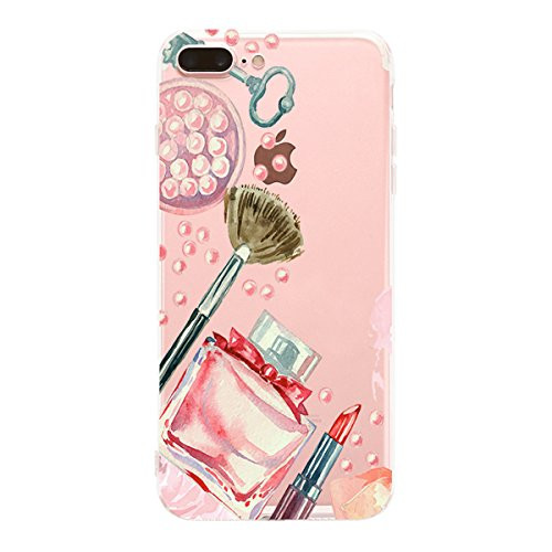 Matop iPhone 8 Plus Case,iPhone 7 Plus Case,Clear Shockproof Ultra Slim Protective Phone Case Soft Silicone Dog Cat Thin TPU Bumper Cover for iPhone 8 Plus / 7 Plus 5.5 (Lipstick)
