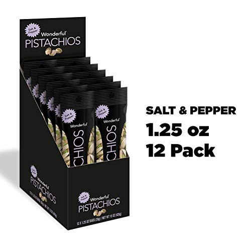 Wonderful Pistachios, Salt and Pepper Flavored, 1.25 Ounce (Pack of 12) Wonderful Pistachios, Salt and Pepper Flavored, 1.25 Ounce (Pack of 12)