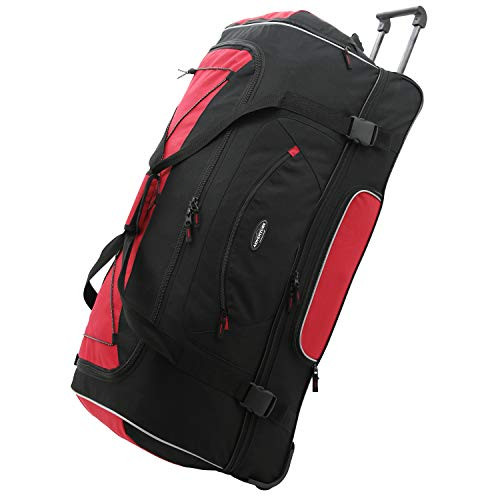 Travelers Club 36" ADVENTURE Travel Rolling Duffle Bag, Red