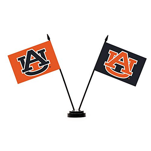 BSI NCAA Auburn Tigers Unisex NCAA 2-Flag Desk Setncaa 2-Flag Desk Set, Orange, One Size