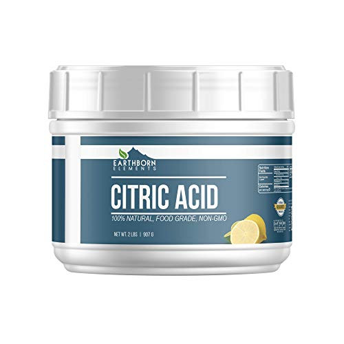 Citric Acid (2 lb) Natural & Highest Quality, Pure, Food Safe, Non-GMO, Resealable Tub by Earthborn Elements