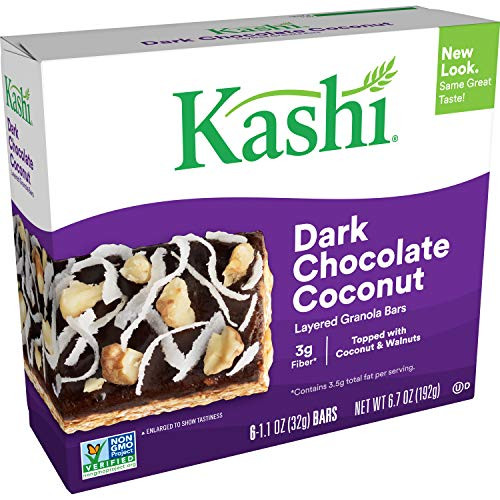 Kashi Layered Granola Bars - Dark Chocolate Coconut - Vegetarian, Kosher Dairy, Non-GMO Project Verified, 6.7 Oz (Box of 6)