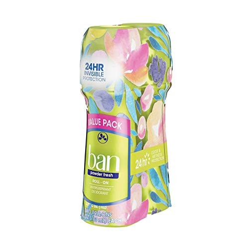 Ban Roll-On Antiperspirant Deodorant, Powder Fresh, 3.5oz (Pack of 2)