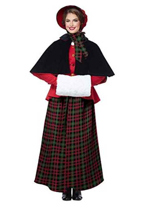 California Costumes Women's Holiday Caroler Woman-Adult Costume, Red/Green/Black, Large California Costumes Women's Holiday Caroler Woman-Adult Costume, Red/Green/Black, Large