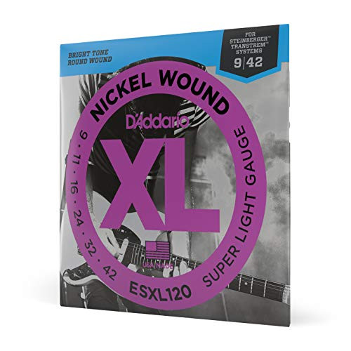 D'Addario ESXL120 Nickel Wound Electric Guitar Strings, Super Light, Double Ball End, 9-42