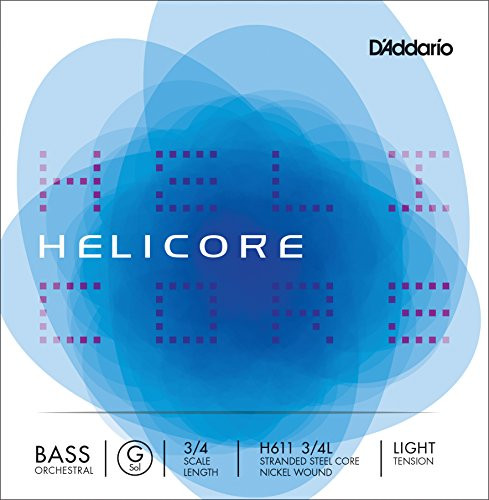 D'Addario Helicore Orchestral Bass Single G String, 3/4 Scale, Light Tension