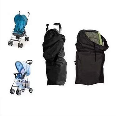 liltourist Stroller Gate Check Bag Protective Cover, Buggy Airplane Flight Travel Bag with Carrying Handle (Black)