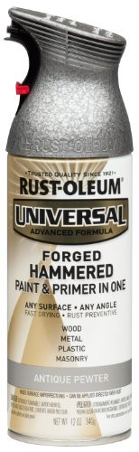 Rust-Oleum Antique Pewter 271481 Universal All Surface Spray Paint, 12 oz, Forged Hammered