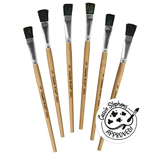Creativity Street Easel Brushes, Short Handle, 0.5", 8.5" Long, 6 Brushes