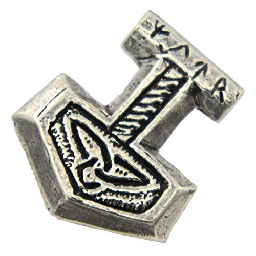 Thor's Hammer Mjölnir Pewter Lapel Pin, Brooch, Jewelry, G020