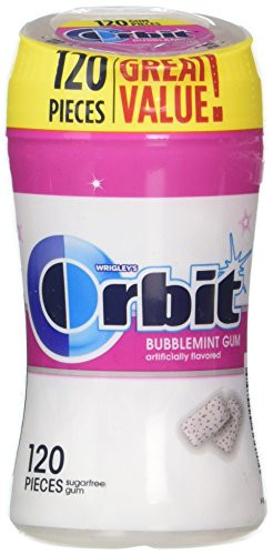 ORBIT White Bubblemint Sugar Free Chewing Gum, 120 piece bottle