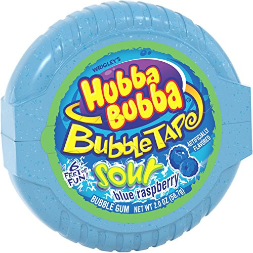 HUBBA BUBBA Sour Blue Raspberry Bubble Chewing Gum Tape, 2 ounce (6 Pack) HUBBA BUBBA Sour Blue Raspberry Bubble Chewing Gum Tape, 2 ounce (6 Pack)