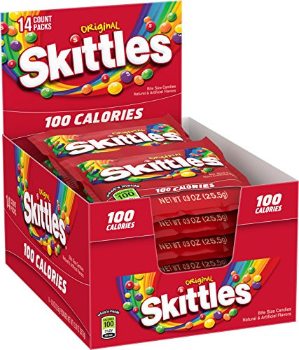 SKITTLES Original Candy 100 Calorie Pack, 0.9 Ounce 14-Count Box