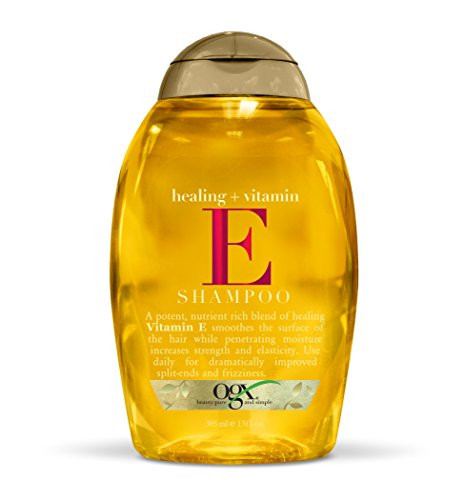 OGX Shampoo, Healing Plus Vitamin E Shampoo, One Bottle (13 oz), Lightweight and Moisturizing Sulfate Free Surfactants Shampoo