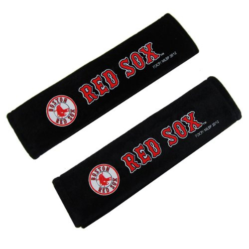 Fremont Die MLB Boston Red Sox Seat Belt Pad (Black) Set of 2