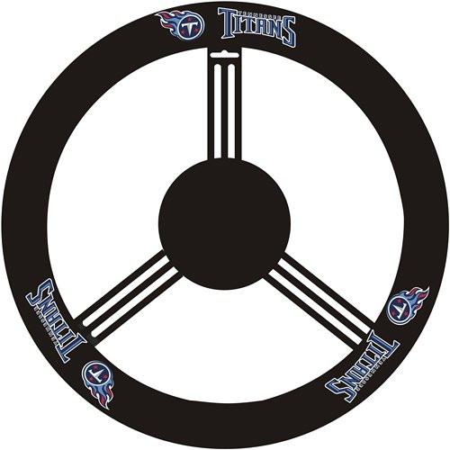 Fremont Die NFL Tennessee Titans Leather Steering Wheel Cover, Fits Most Steering Wheels, Black/Team Colors Fremont Die NFL Tennessee Titans Leather Steering Wheel Cover, Fits Most Steering Wheels, Black/Team Colors