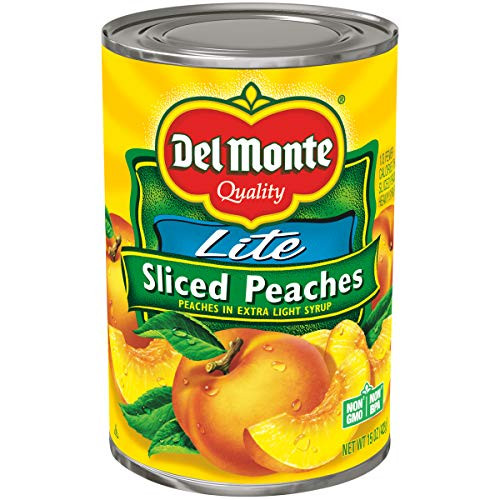 (Pack of 12) Del Monte Canned Lite Sliced Yellow Cling Peaches in Extra Light Syrup, 12x15oz. Cans (Pack of 12) Del Monte Canned Lite Sliced Yellow Cling Peaches in Extra Light Syrup, 12x15oz. Cans