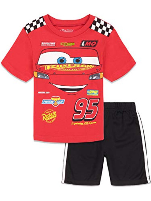 Disney Cars Lightning McQueen Toddler Boys T-Shirt and Mesh Shorts Set 4T Disney Cars Lightning McQueen Toddler Boys T-Shirt and Mesh Shorts Set 4T