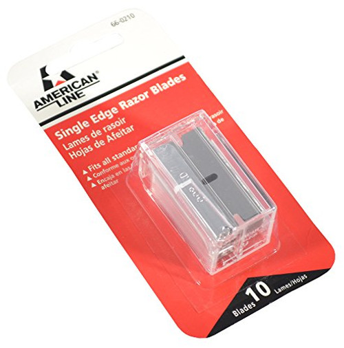 American Line 66-0210 .009 Single Edge Blade Safety Dispenser with 10 Razer Blades