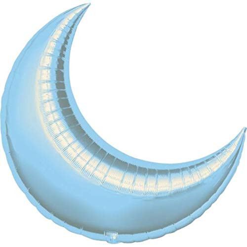 Anagram International Crescent Foil-Flat-Balloon, 35", Pastel Blue Anagram International Crescent Foil-Flat-Balloon, 35", Pastel Blue