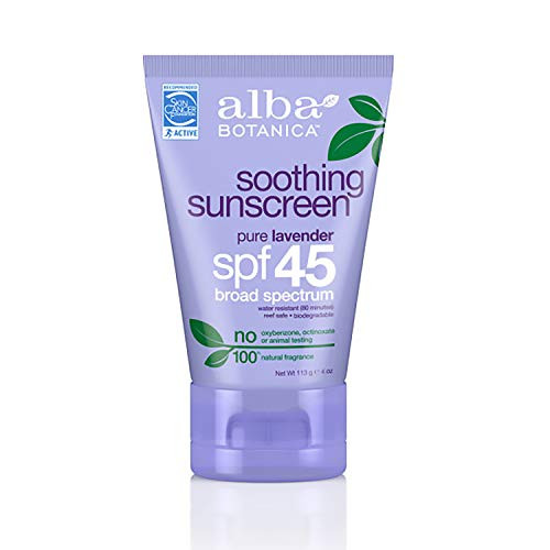Alba Botanica Soothing Sunscreen, Pure Lavender SPF 45, 4oz (ALBA3937) Alba Botanica Soothing Sunscreen, Pure Lavender SPF 45, 4oz (ALBA3937)