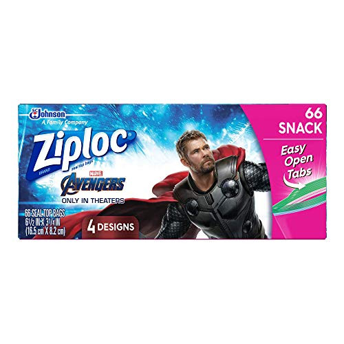 Ziploc Snack Bags, Easy Open Tabs, 66 Count- Design may vary Ziploc Snack Bags, Easy Open Tabs, 66 Count- Design may vary