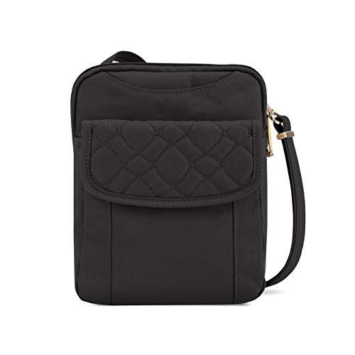 Travelon Anti-Theft Signature Quilted Slim Pouch, Black, One Size
