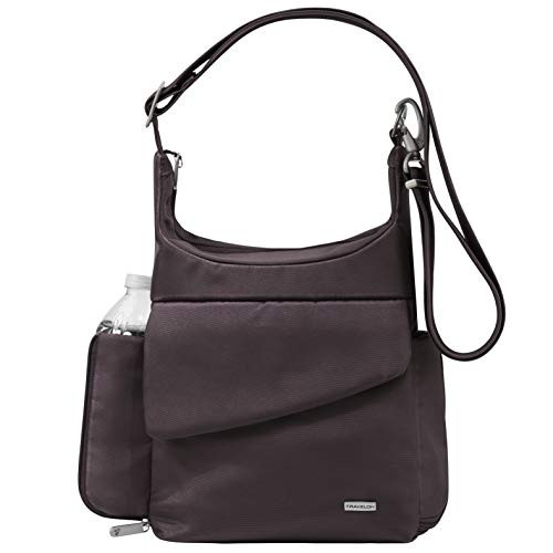 Travelon Anti-Theft Classic Messenger Bag - Exclusive Colors (One_Size, Aubergine Twill - Exclusive Color w/Khaki Lining)