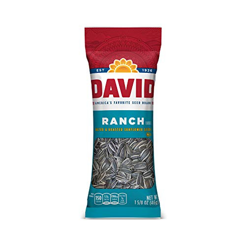 DAVID Roasted and Salted Ranch Sunflower Seeds, 1.625 oz, 12 Pack DAVID Roasted and Salted Ranch Sunflower Seeds, 1.625 oz, 12 Pack